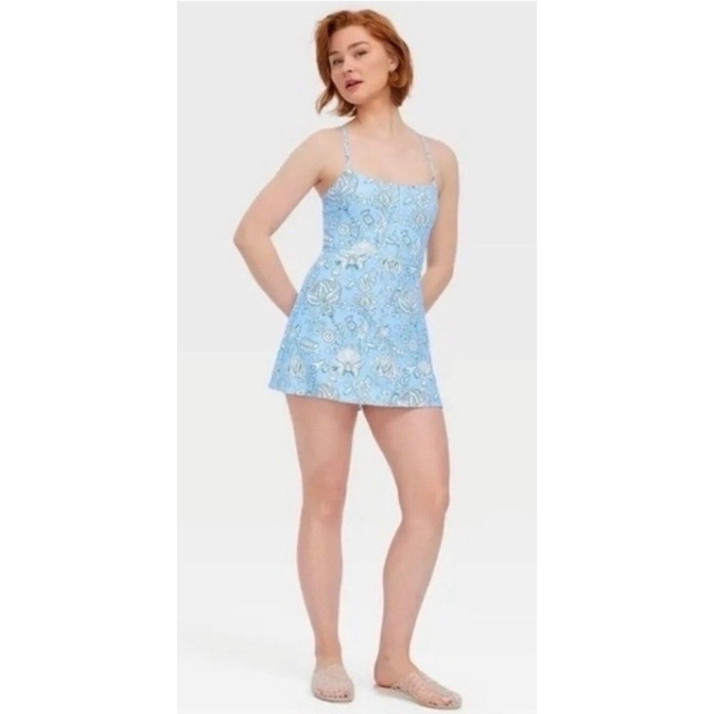 Roller Rabbit X Target Blue White Floral Racerback Tennis Athletic Dress XL